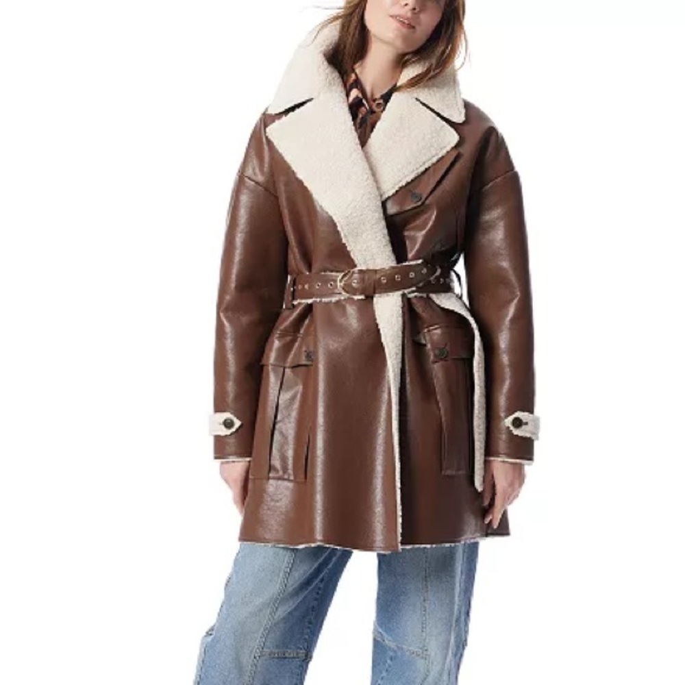 DEE OCLEPPO DO by Women's Irene Faux-Shearling Belted Coat New